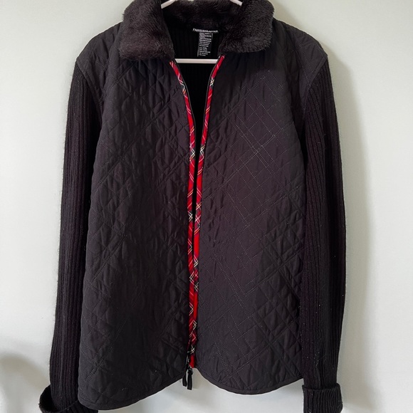 Fashion Classics XXL Women’s Lightweight Winter Jacket, black with plaid pattern - Picture 6 of 6